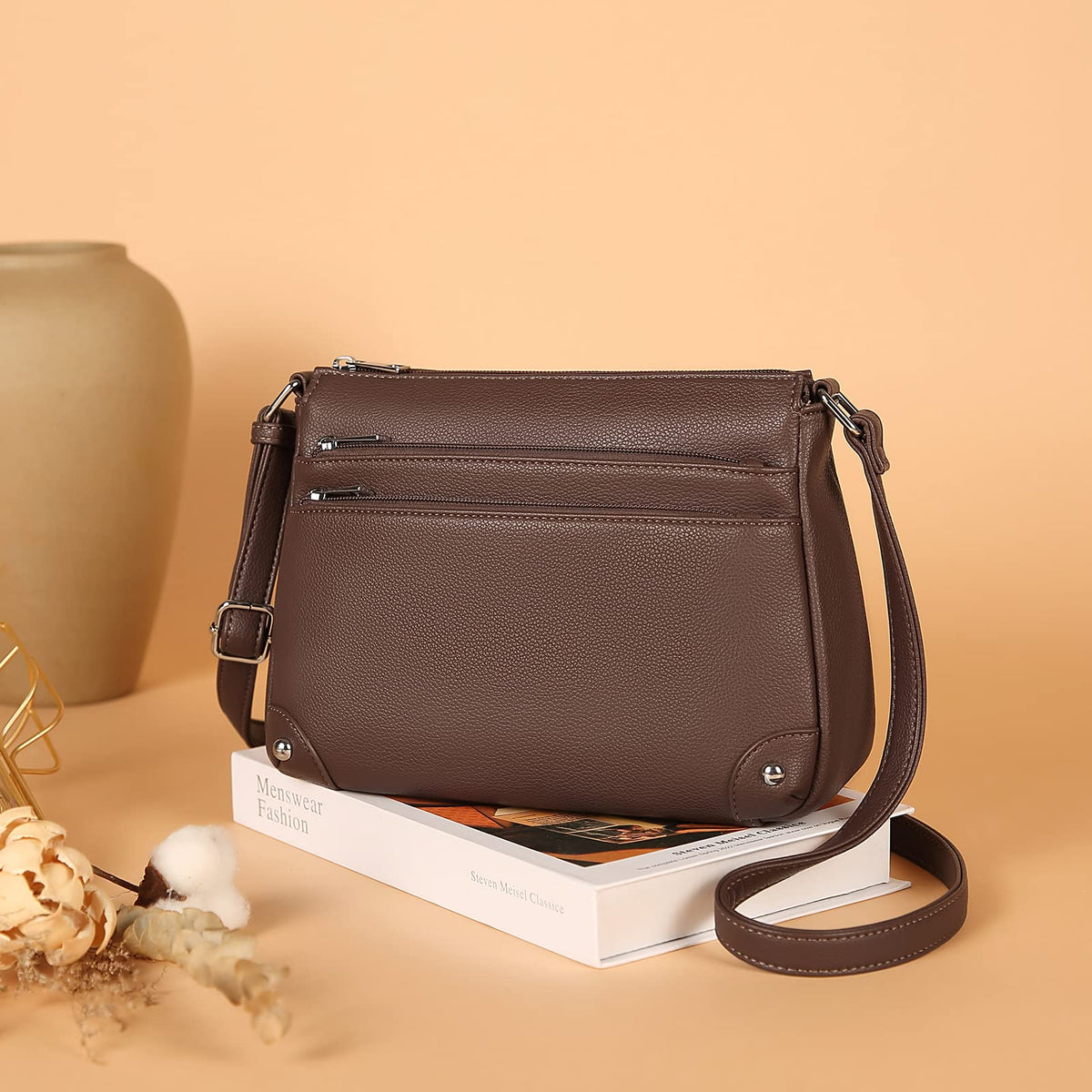 WESTBRONCO Crossbody Bags for Women, Medium Size Shoulder Handbags, Satchel Purse with Multi Zipper Pocket