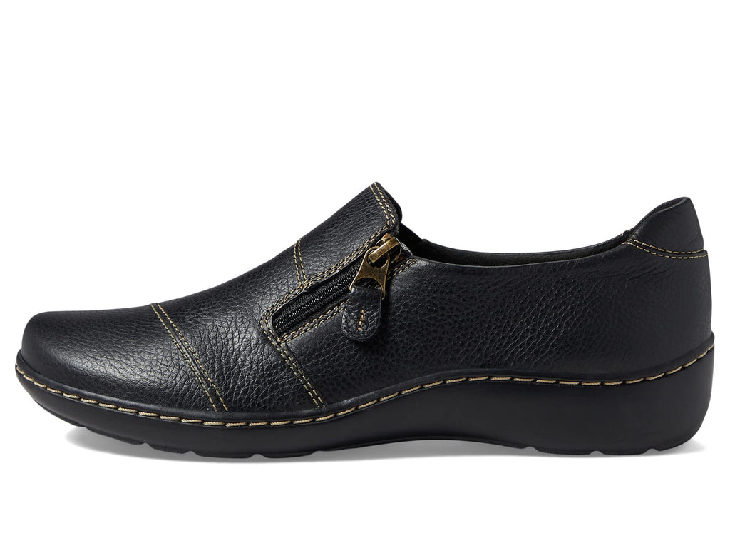 Clarks womens Cora Harbor Loafer, Black Leather, 9.5 USClarks womens Cora Harbor Loafer, Black Leather, 9.5 US