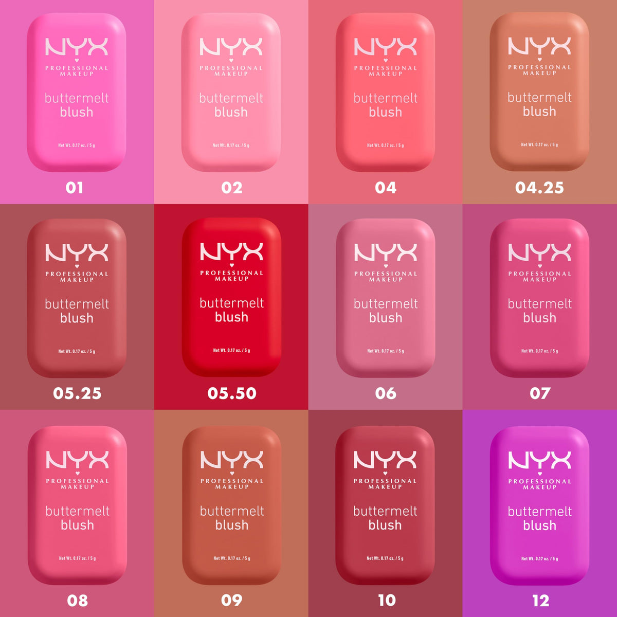 NYX PROFESSIONAL MAKEUP Buttermelt Powder Blush, Fade and Transfer-Resistant Blush, Up to 12HR Make Up Wear, Vegan Formula - For The Butta