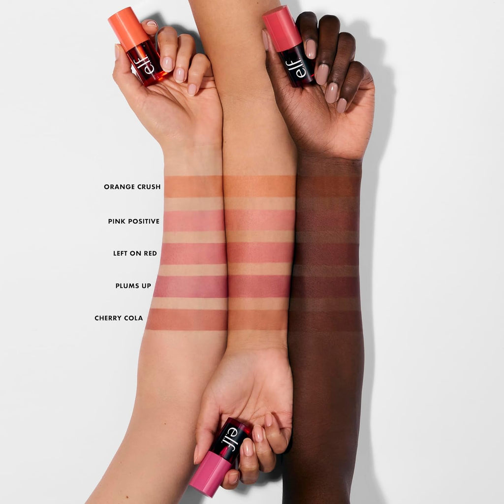 e.l.f. Sheer For It Blush Tint, Multi-Use, Long-Lasting Lip & Cheek Makeup, Creates A Natural Flush Finish, Vegan & Cruelty-Free, Plums Up