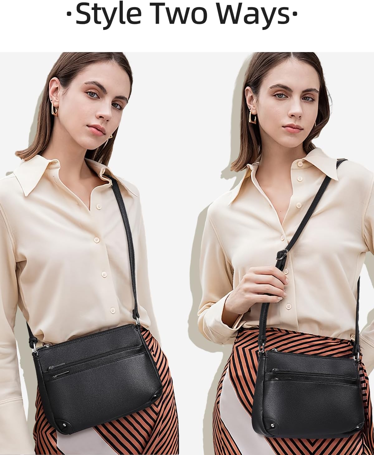 WESTBRONCO Crossbody Bags for Women, Medium Size Shoulder Handbags, Satchel Purse with Multi Zipper Pocket
