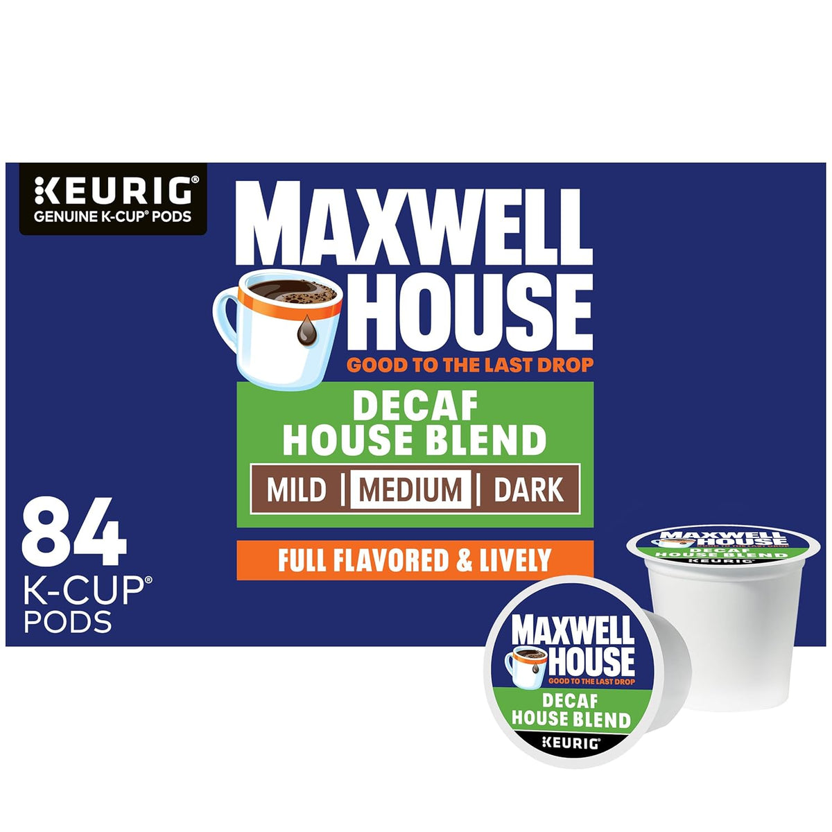 Maxwell House Decaf House Blend Medium Roast K-Cup Coffee Pods, 84 ct Box