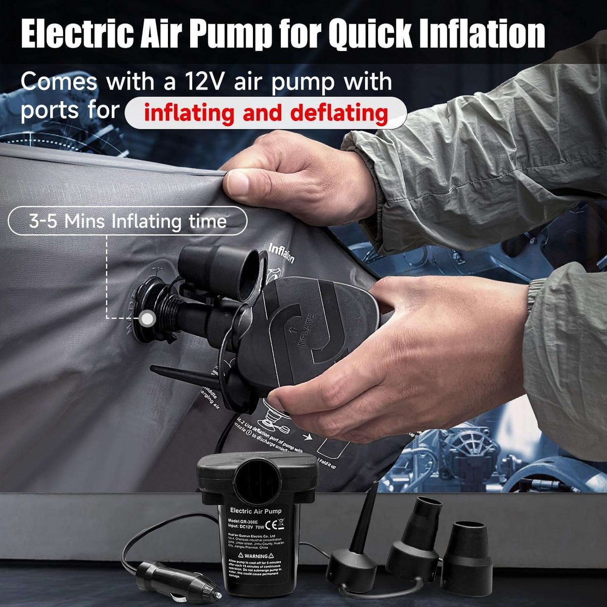 Thicken Backseat SUV/Car/Truck Air Mattress Air Bed Inflatable SUV Truck Mattress -30.31'' Width/Grey