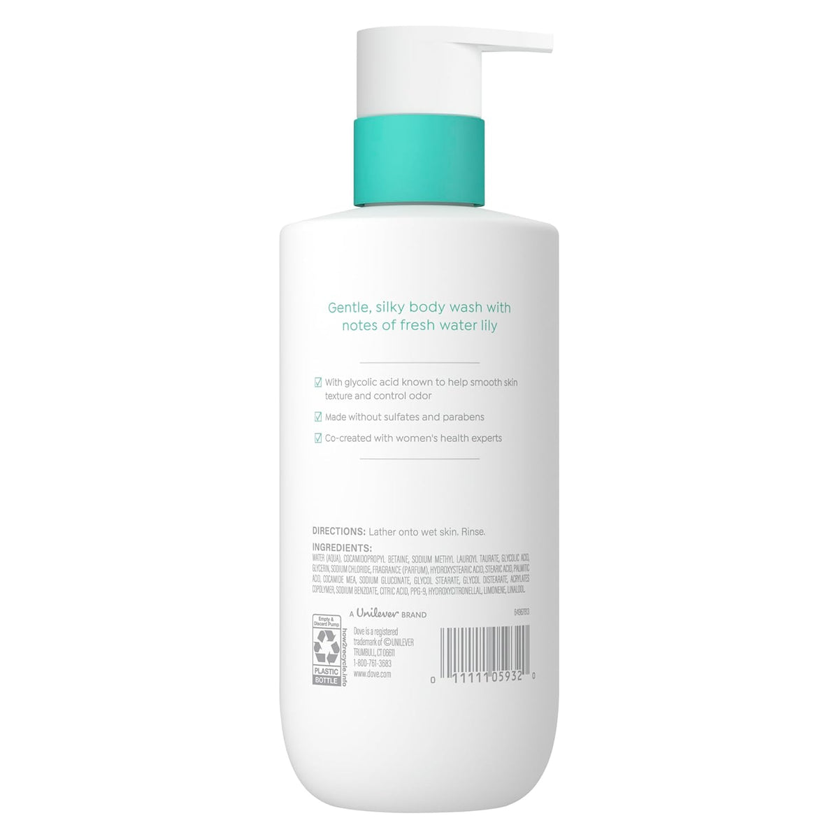Dove Glycolic Serum Body Wash for Women - pH Optimized Feminine Wash For Skin Renewal & Odor Control, 14.2 oz