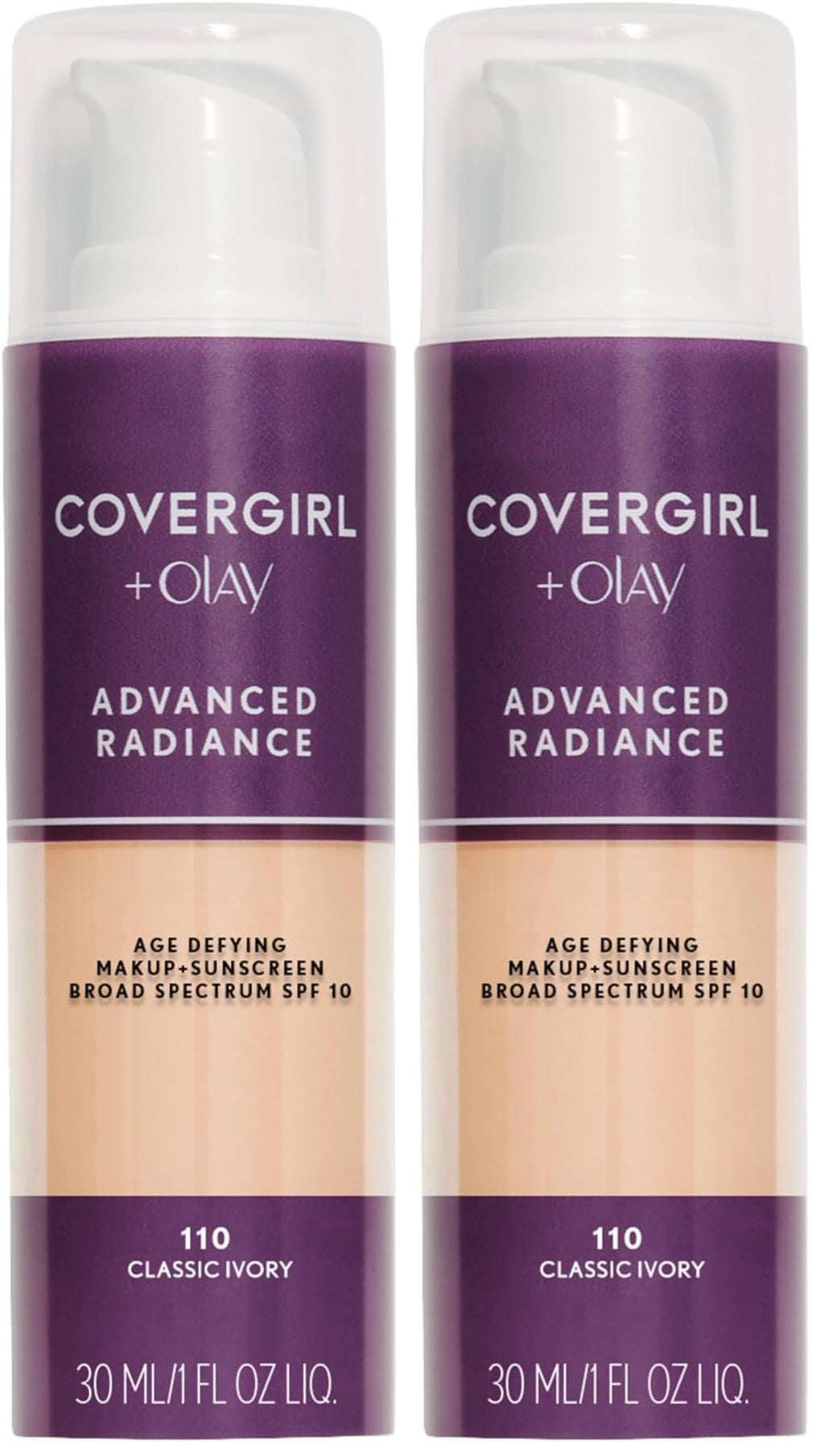 COVERGIRL Advanced Radiance Age-Defying Foundation Makeup, Classic Beige, 1 oz (Packaging May Vary)