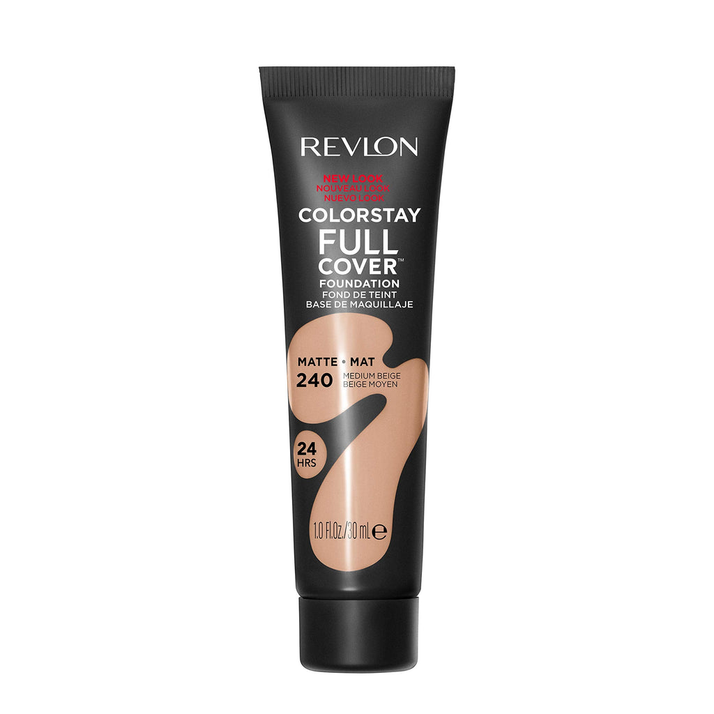 Revlon ColorStay Full Cover Longwear Matte Foundation, Heat & Sweat Resistant Lightweight Face Makeup, 200 Nude, 1.0 fl oz