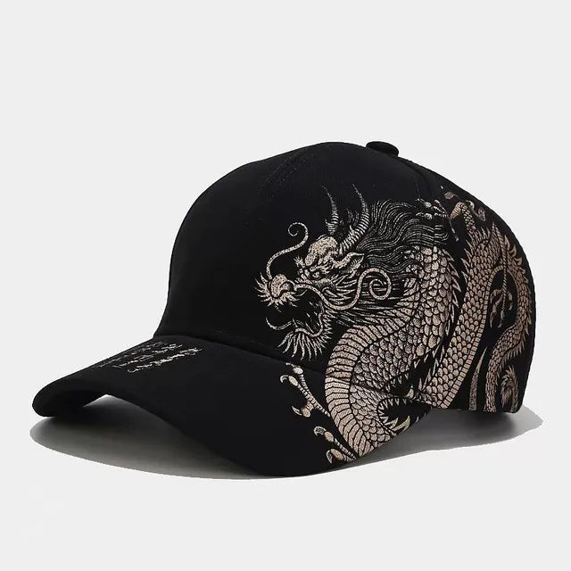 Men and women universal new Chinese dragon printing paragraph duck tongue cap pattern neutral wind adjustable baseball cap