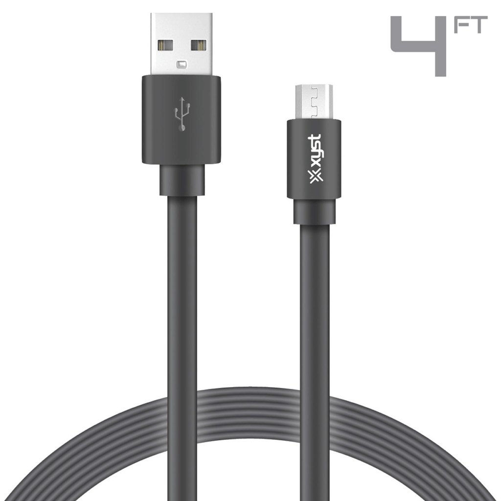 Xyst Charge and Sync USB to Micro USB Flat Cable 4Ft