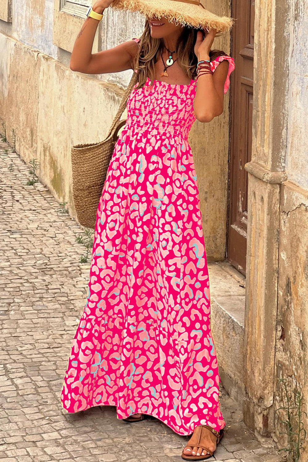 Boho Printed Midi Dress