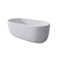 51" Oval Freestanding Soaking Tub - Matte White Resin Stone