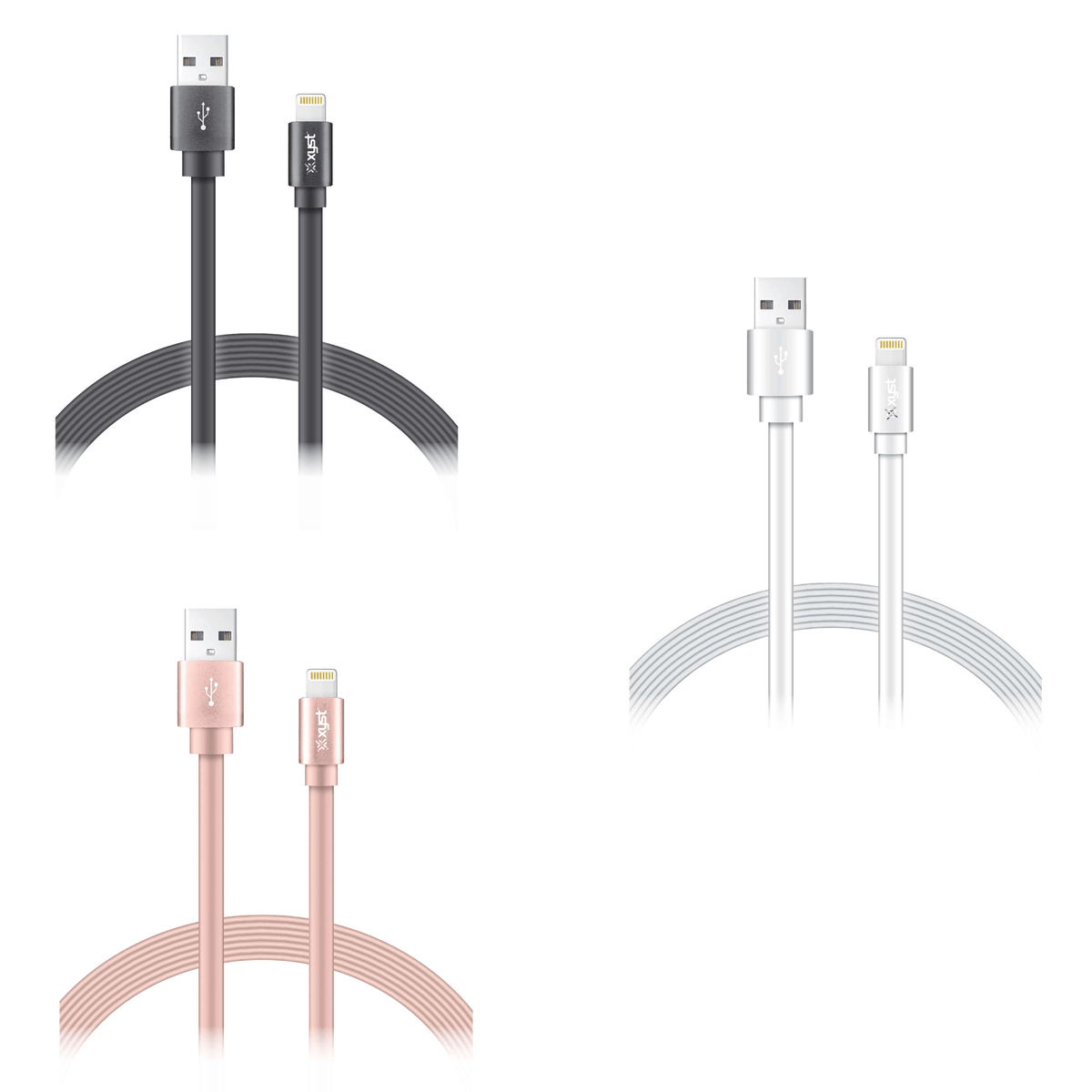 Xyst Charge and Sync USB to Lightning Flat Cable 4Ft