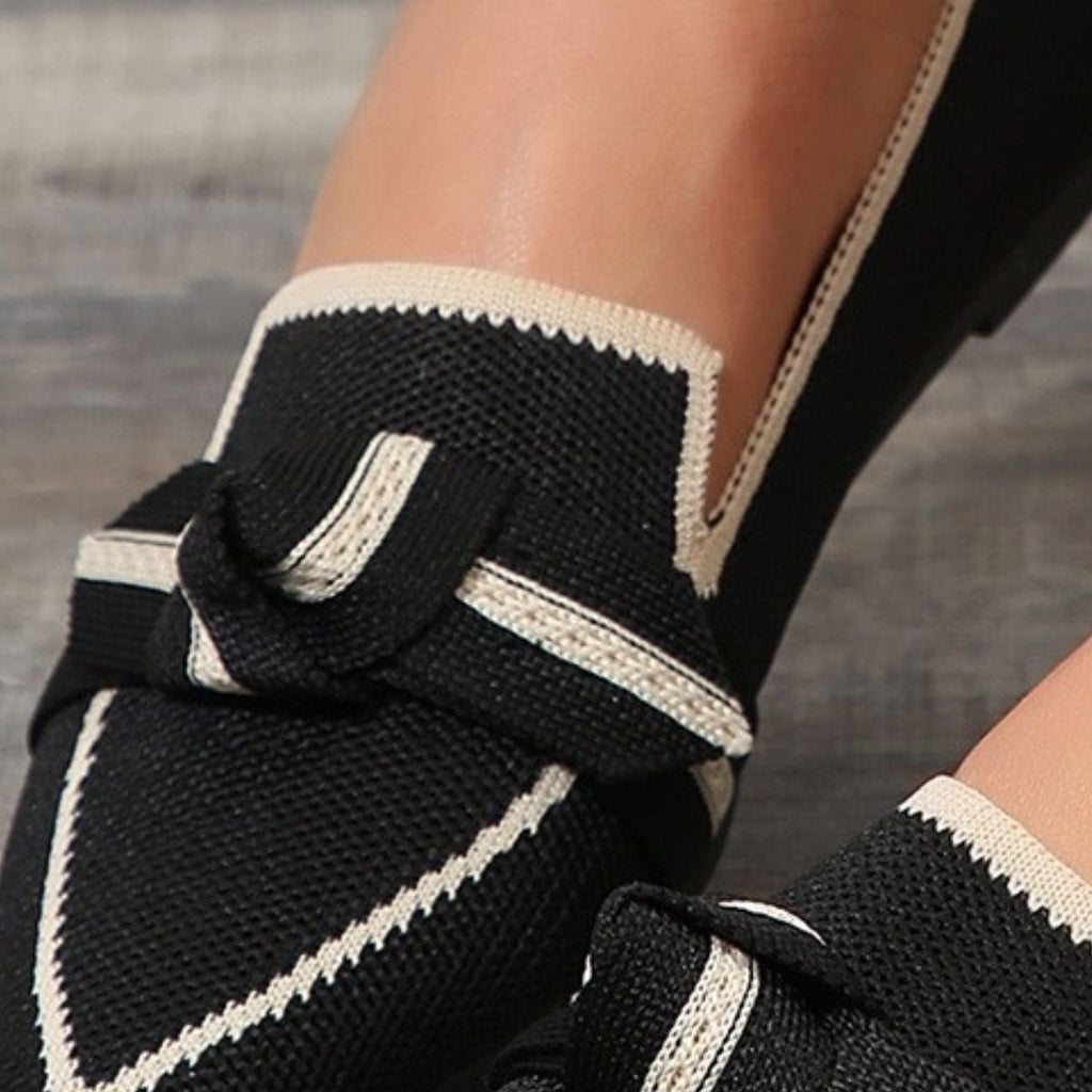 Pointed-Toe Loafers with Bow Detail