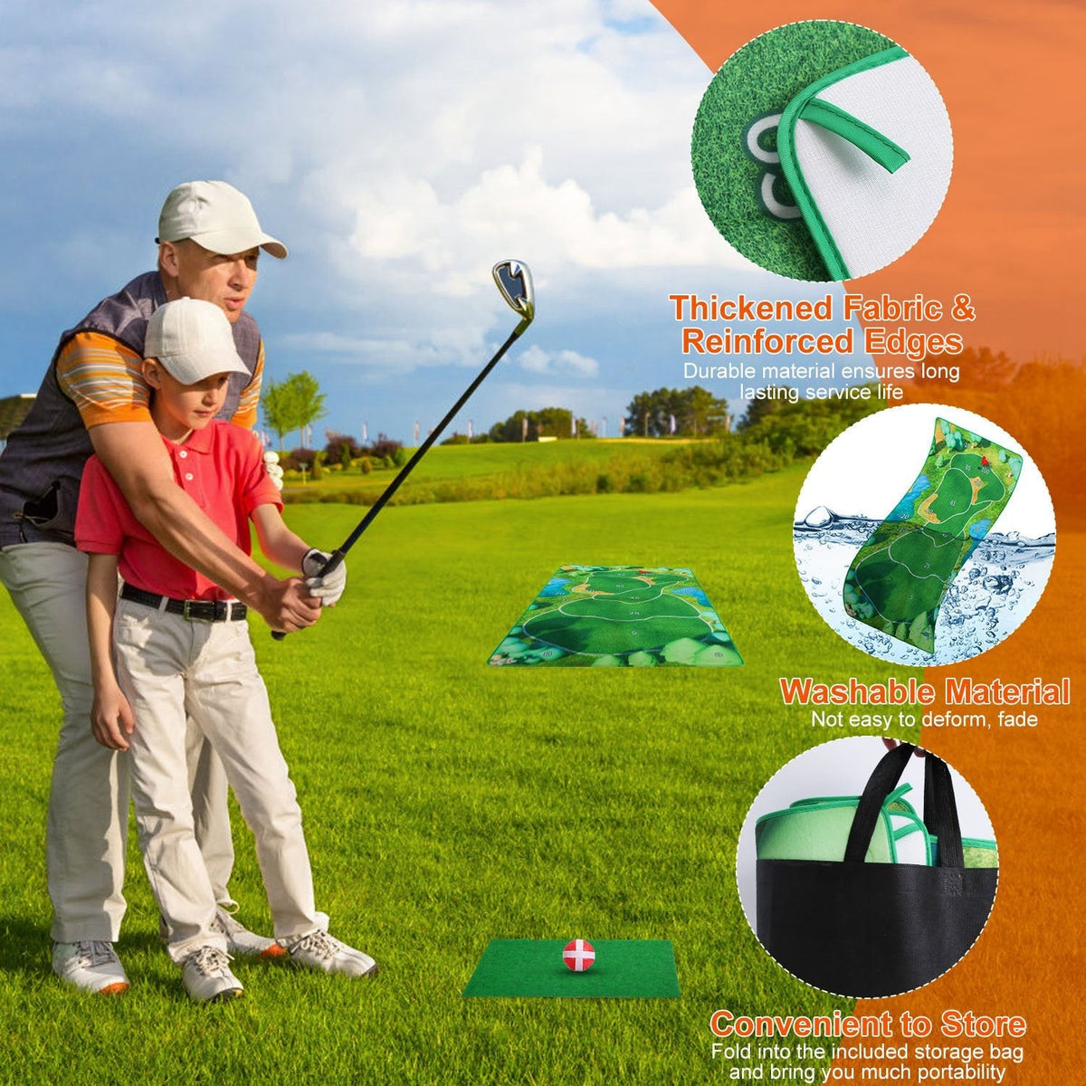 Golf Game Set Golf Game Training Mat Chipping Mat 20Pcs Sticky Golf Balls Indoor Outdoor Golf Practice Mat For Kids Party Family Gathering