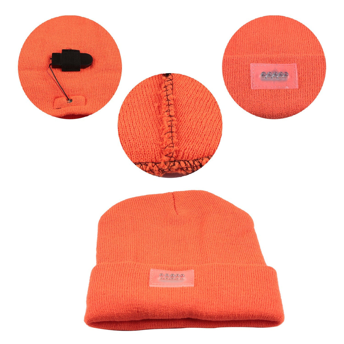 Unisex 5 LED Knitted Beanie Winter Warm Hat Camping Jogging Running Cap Headlamp