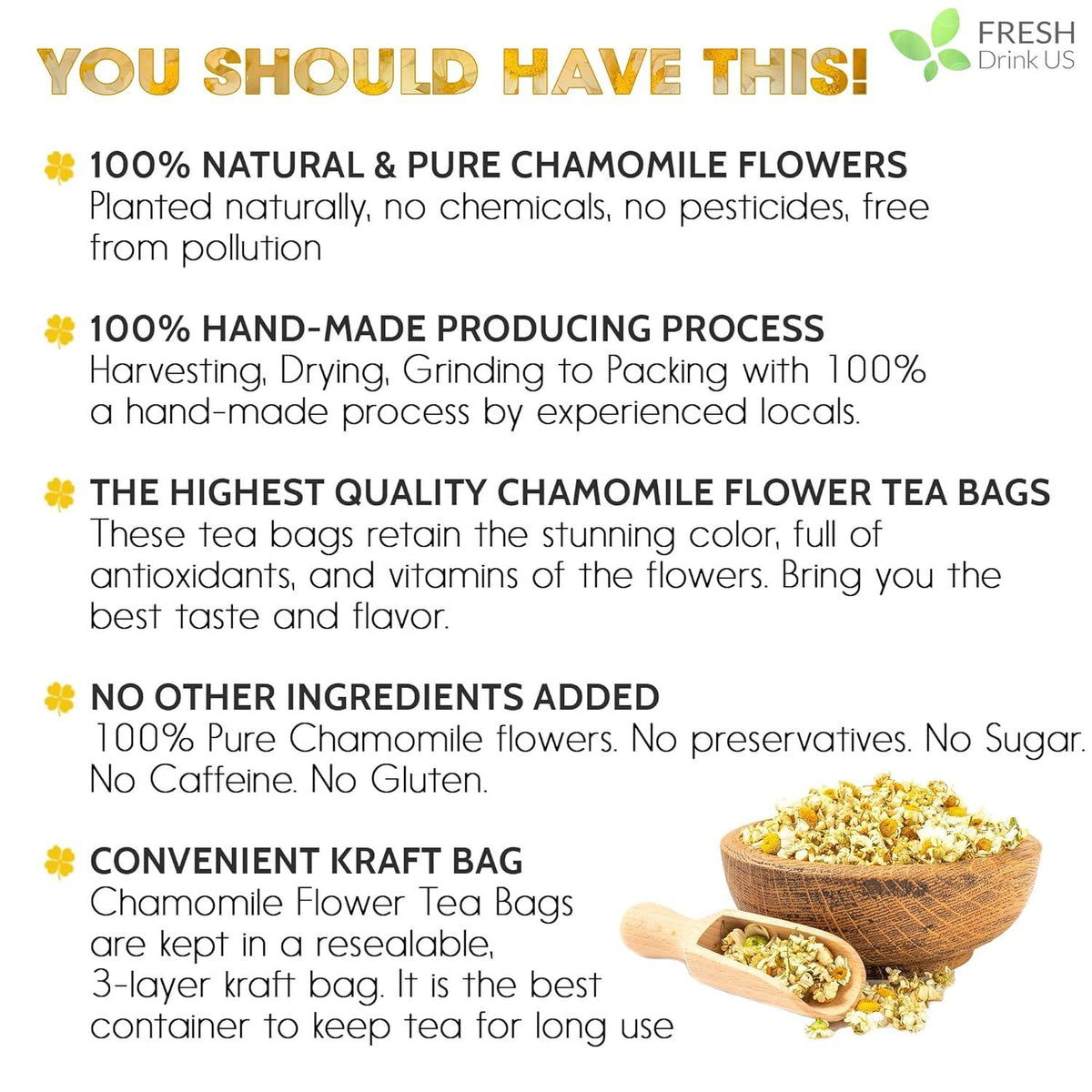 Chamomile Flower Tea Bags