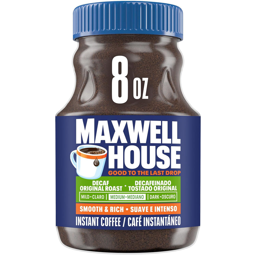 Maxwell House Original Roast Decaffeinated Instant Coffee, 8 oz Jar