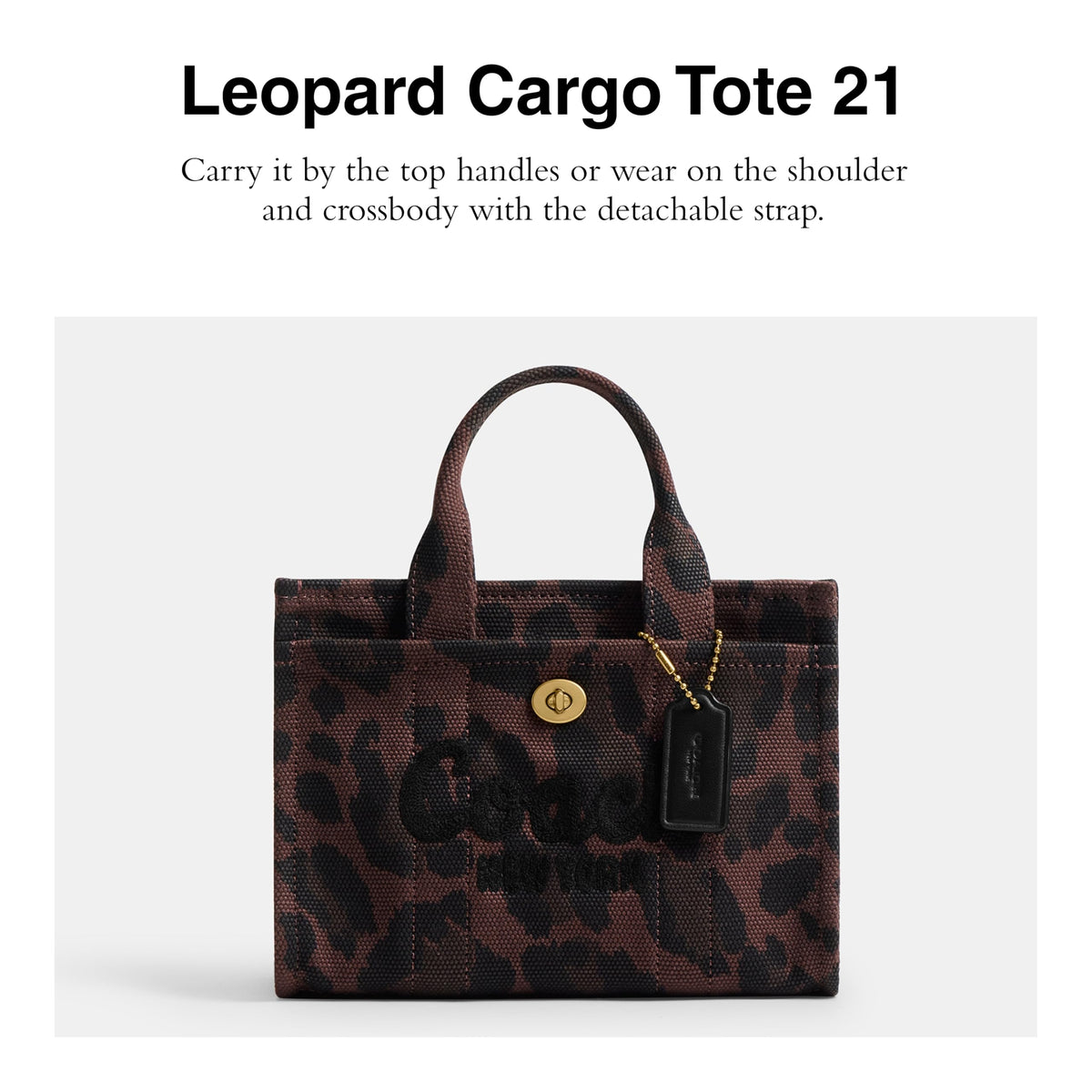 Coach Women's Leopard Cargo Tote 20