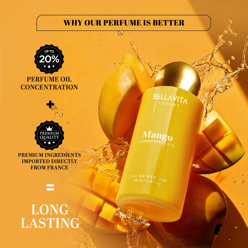 Bellavita Luxury Vanilla Eau de Parfum | 100 ml (3.4 fl.oz.) | Perfume for Men and Women | Gourmet, Coconut, Vanilla and White Musk Notes | Long Lasting Unisex Fragrance