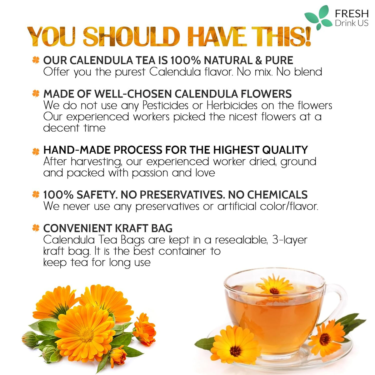 Calendula Flower Herbal Tea Bags