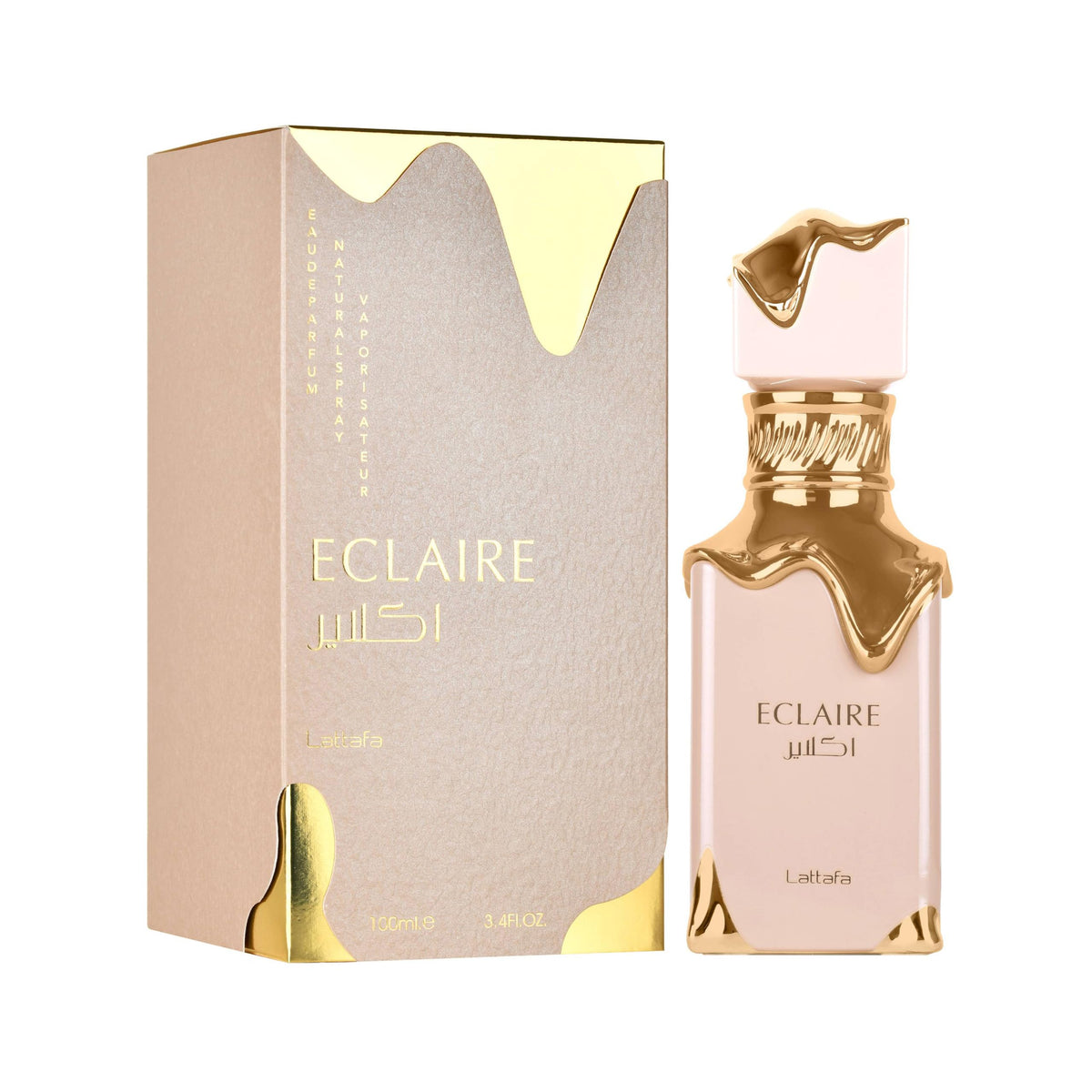 Lattafa Eclaire - Vanilla, Caramel, Sweet, Floral - Eau de Parfum Long-Lasting Fragrance for Women, 3.40 Ounce / 100 ml