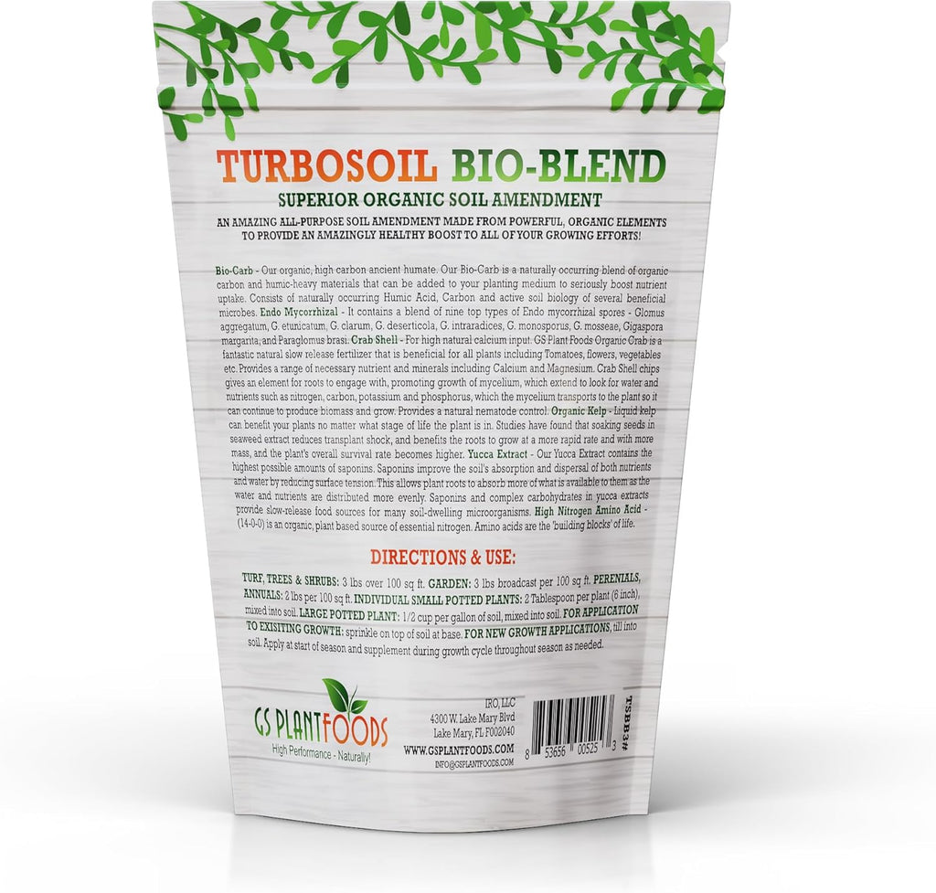 Turbo Soil Bio-Blend, Superior Organic Soil Amendment, 3 pound bag