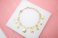 18K Gold Filled Christian Coin Religious Charm Bracelet  (I57B)
