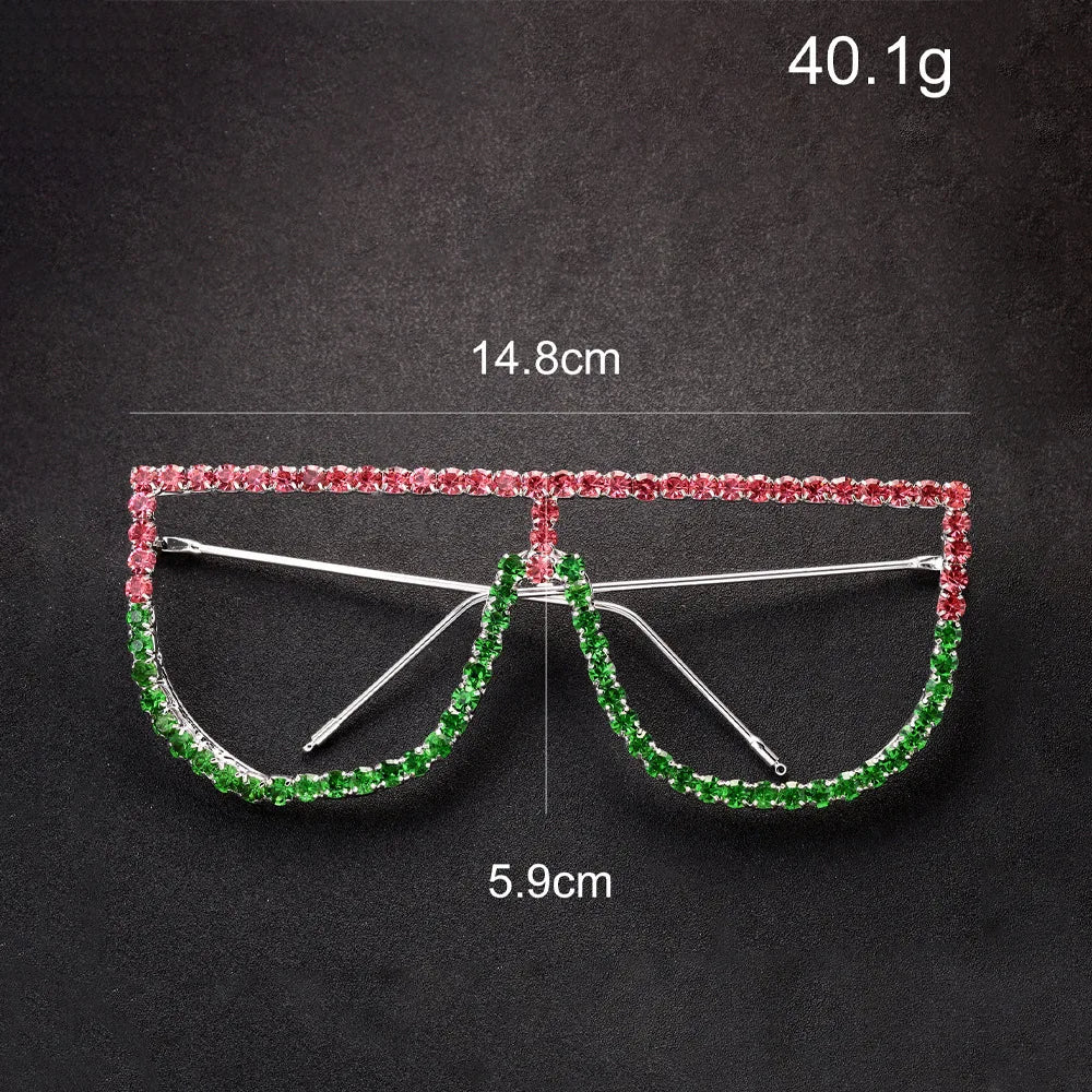 Hot tassel glasses frame no lens rhinestone glasses frame personality accessories female