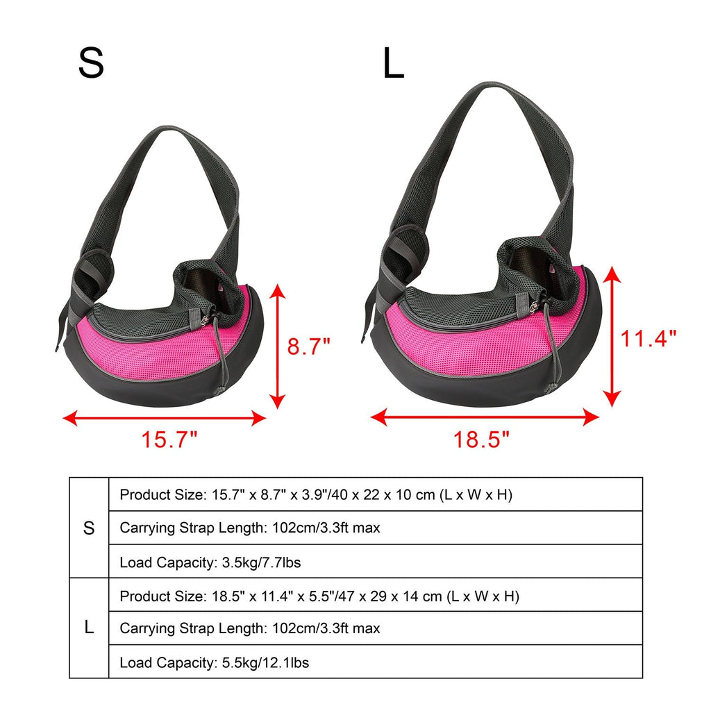 Pet Carrier for Dogs Cats Hand Free Sling Adjustable Padded Strap Tote Bag Breathable Shoulder Bag Carrying Small Dog Cat
