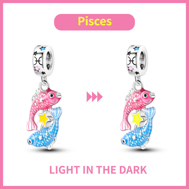 S925 Colorful Luminous Constellation Pendant