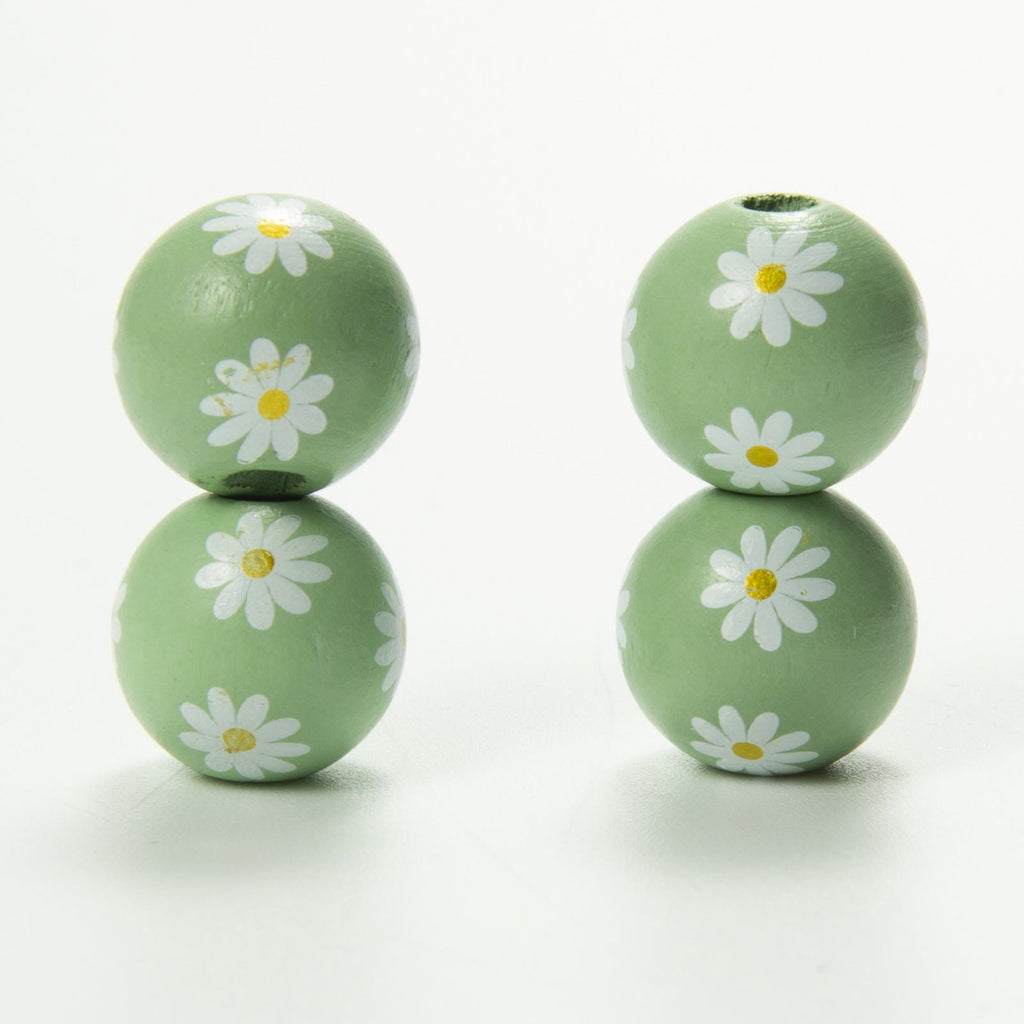 Daisy Wood Bead Necklace