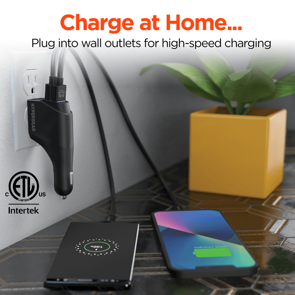 HyperGear Hybrid 2.1A Dual USB Car/Wall Charger