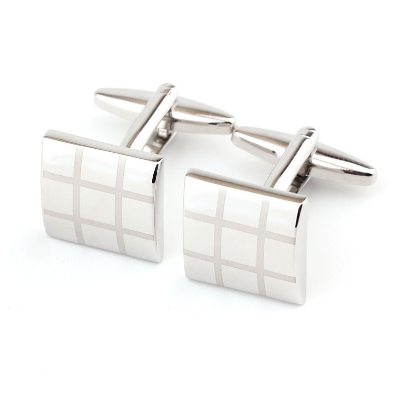 Square Plaid French Shirt Men's Cufflinks Cufflink