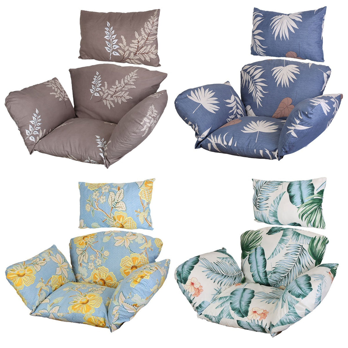 Egg Chair Cushion Hanging Basket Seat Cushion Thicken Soft Egg Swing Chair Pad Hanging Egg Chair Cushion with Headrest