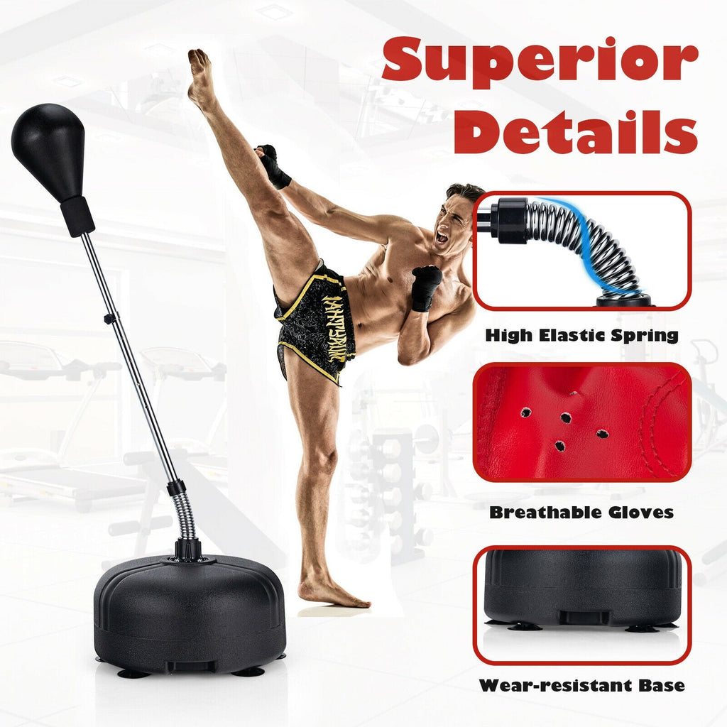 Adjustable Freestanding Punching Bag with Boxing Gloves