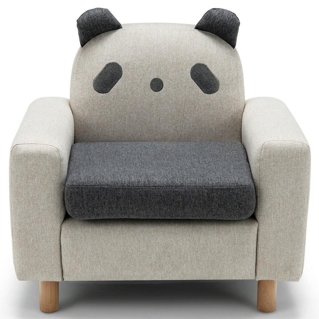 Kids Sofa with Armrest and Thick Cushion-Gray