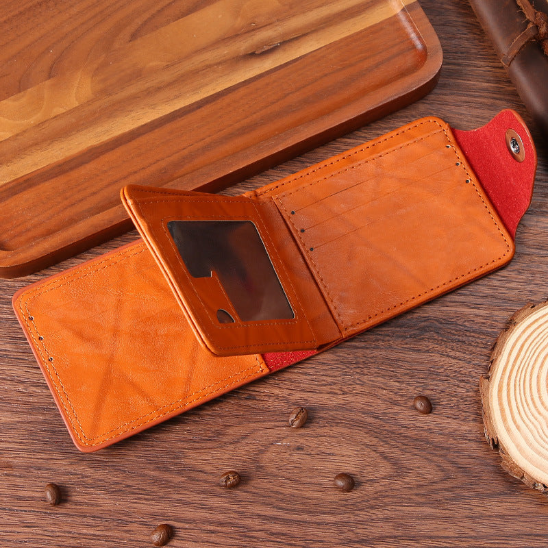 Personalized Men's Bifold Wallet Buckle Closure