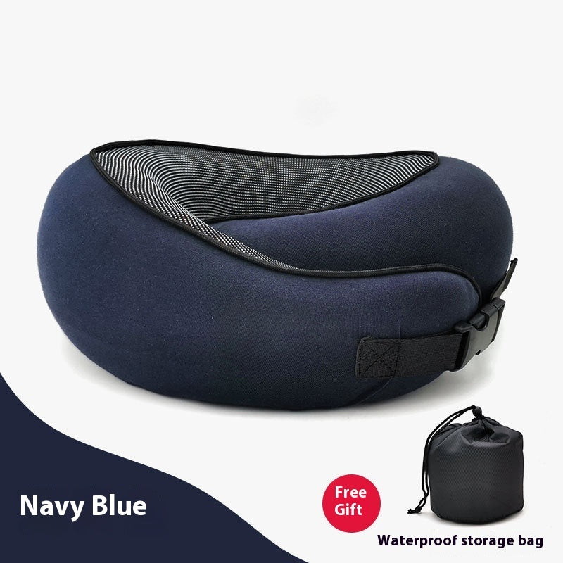 Travel Neck Pillow Non-Deformed Airplane Pillow Travel Neck Cushion Durable U-Shaped Travel Memory Cotton Nap Neck Pillow