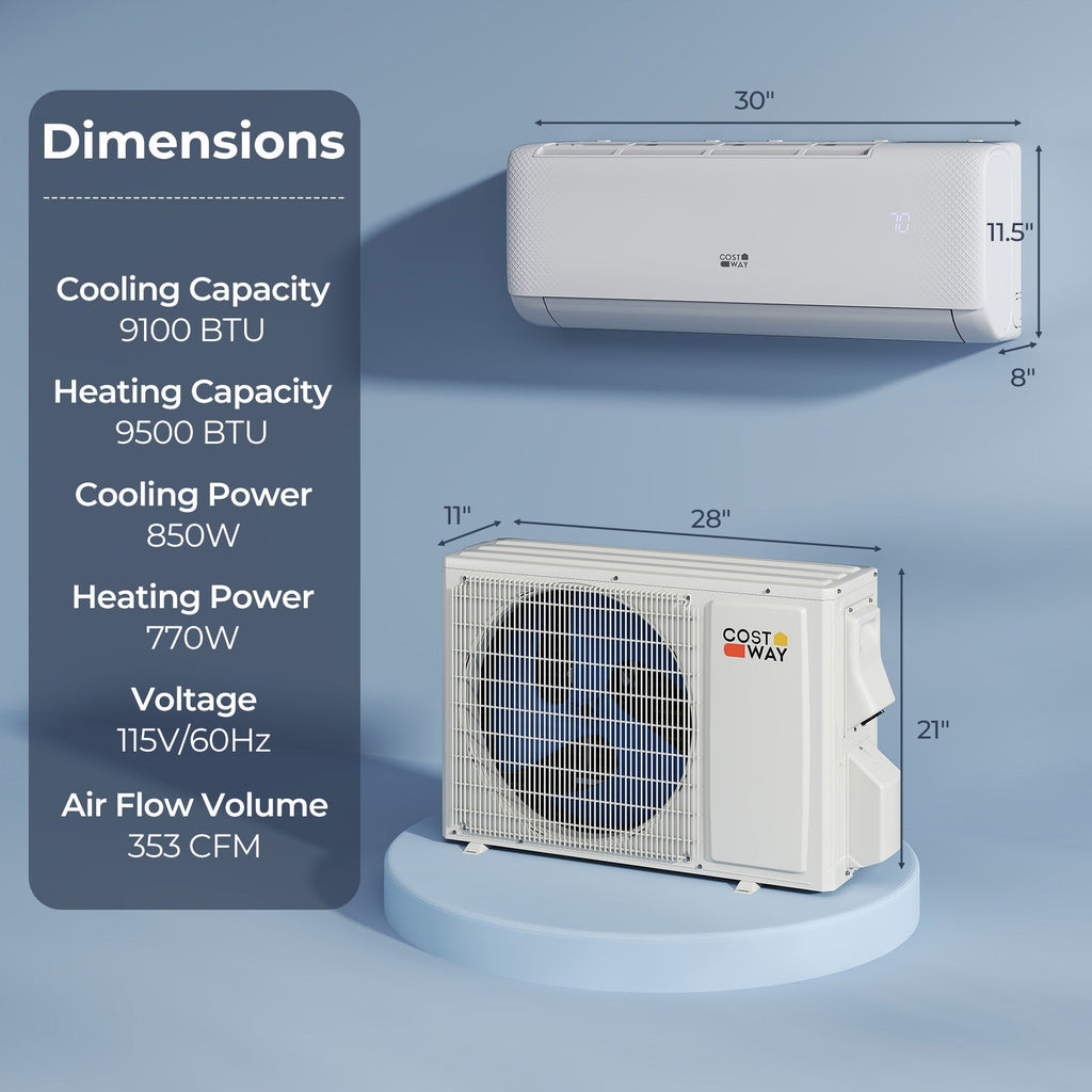 Airtural Series 9100 BTU 20.5 SEER2 WiFi Enabled Mini Split AC 115V Compatible with Alexa