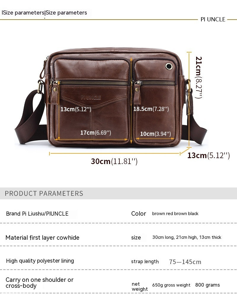 Men's Leather Messenger Bag
