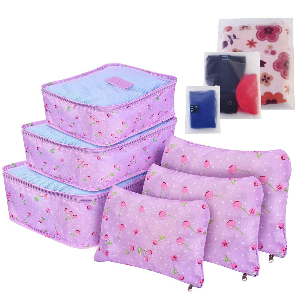 9Pcs Clothes Storage Bags Water-Resistant Travel Luggage Organizer Clothing Packing Cubes for Blouse Hosiery Stocking Underwear