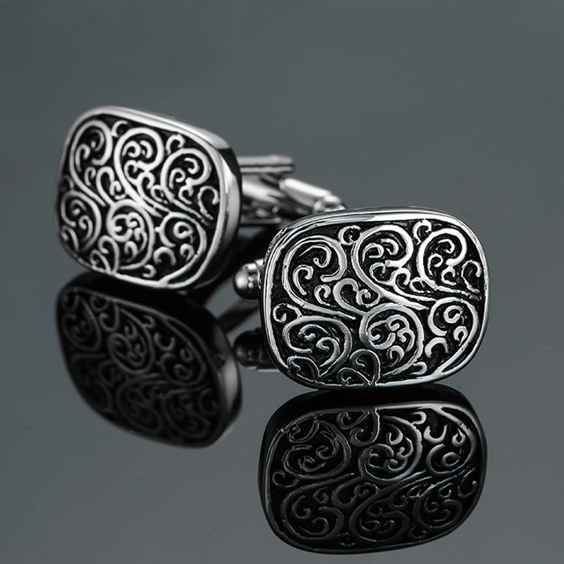 Vintage Pattern Cube Cufflinks