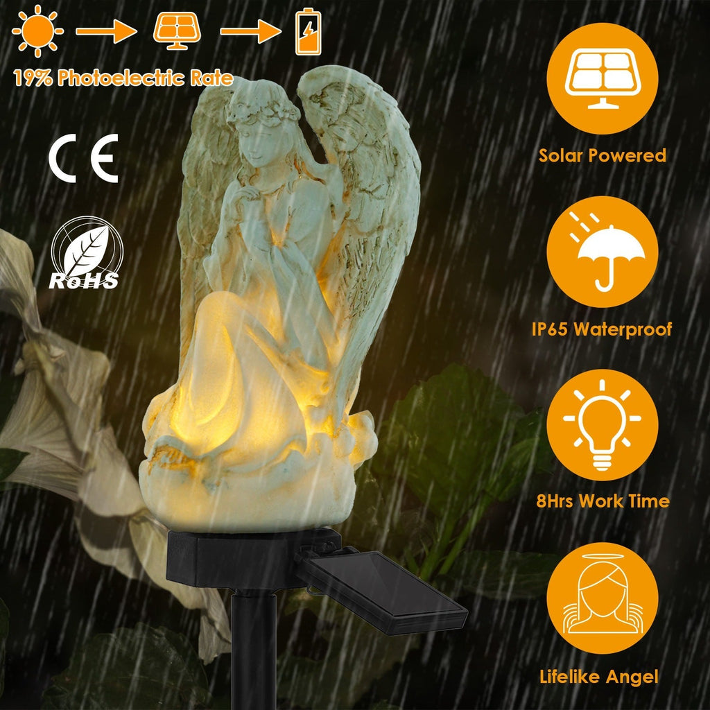 Solar Praying Angel Statue Garden Light LED Decoration Angel Lamp IP65 Waterproof Outdoor Decorative Landscape Solar Lawn Lamps For Yard Driveway Walk