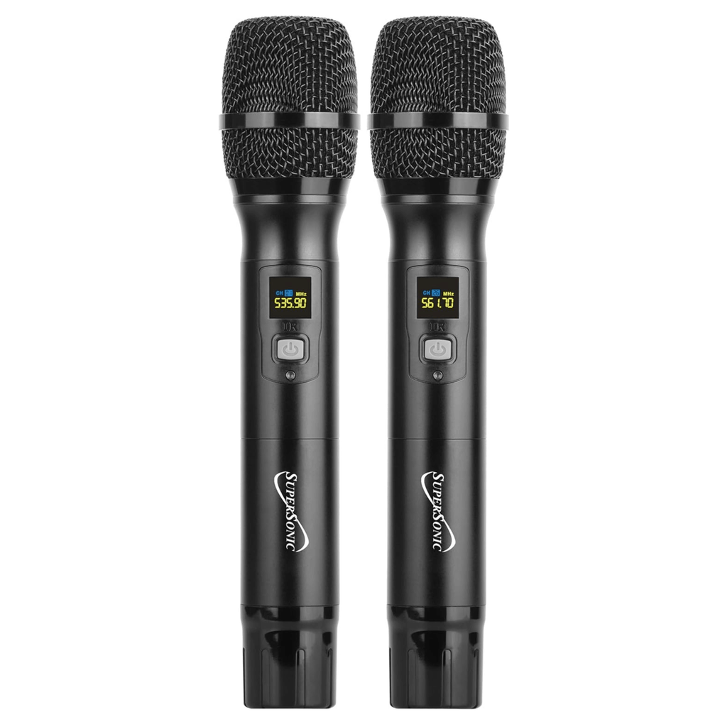 Supersonic UHF Dual Fixed Channel Professional Wireless Microphone