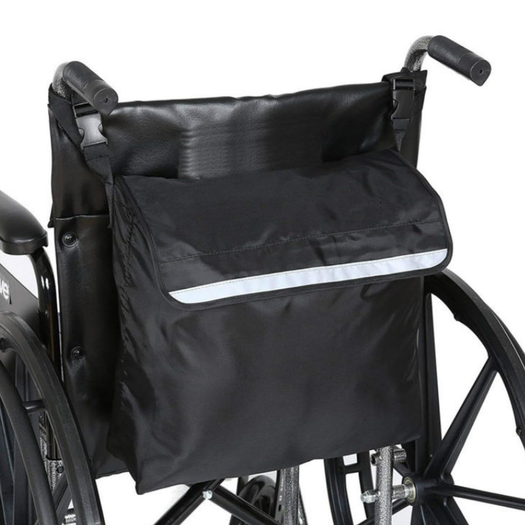 HOUSON Wheelchair Pouch Bag Waterproof Wheelchair Backpack Pockets Wheelchair Bags to Hang on Back Rollator Bag Carry Accessories Storage Bag