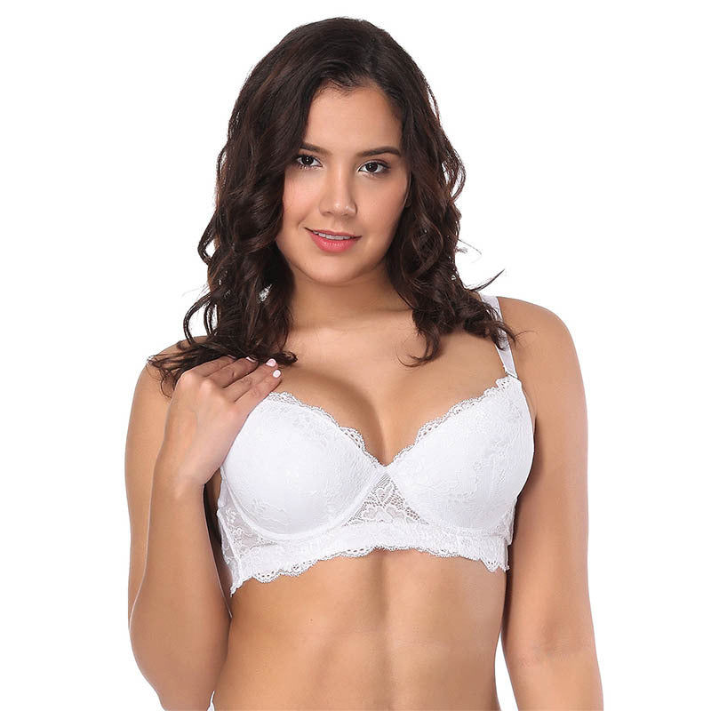 Underwear lace sexy bra thin mold cup steel ring