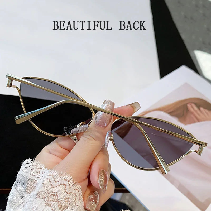 Cat Eye Sunglasses Women Trendy Vintage Vacation Designer Luxury Glasses Lentes De Sol Mujer Lunette Soleil Femme Vasos