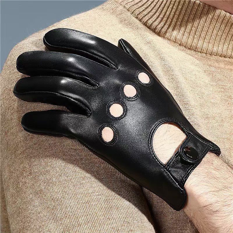 Men's leather gloves anti slip sports driving and outdoor cycling leather gloves