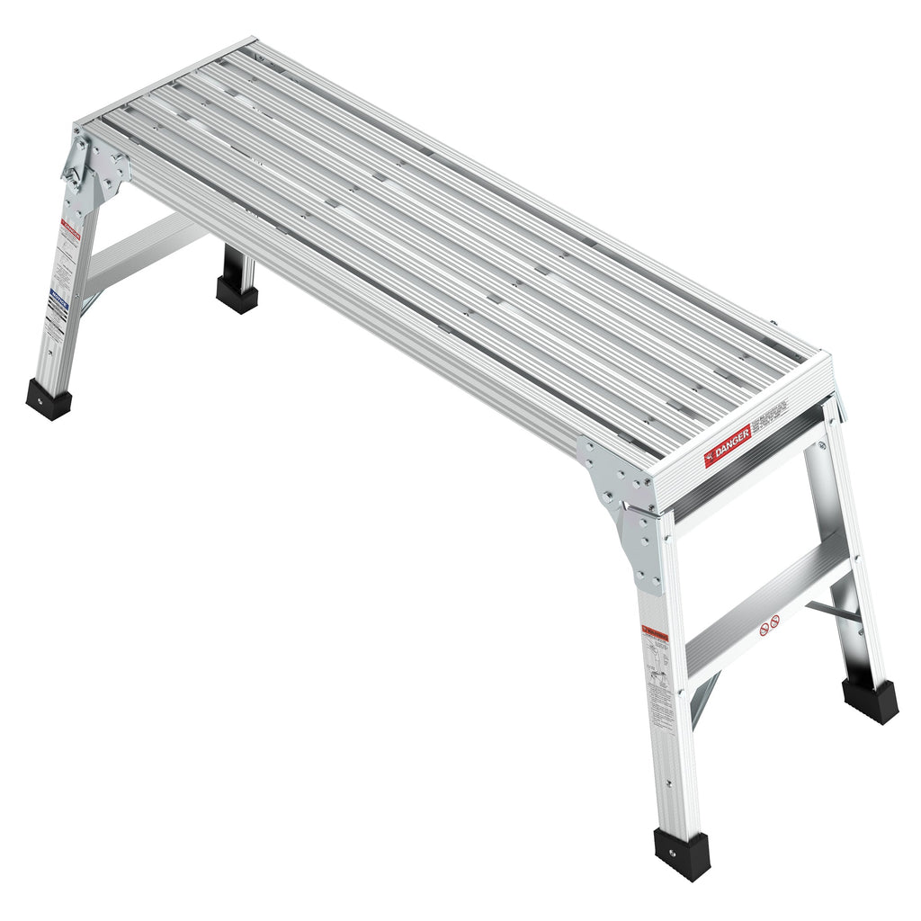 Work Platform Aluminum Portable Bench Folding Ladder ANSI Capacity 225 LBS 40"
