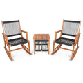3 Pieces Acacia Wood Rocking Bistro Set