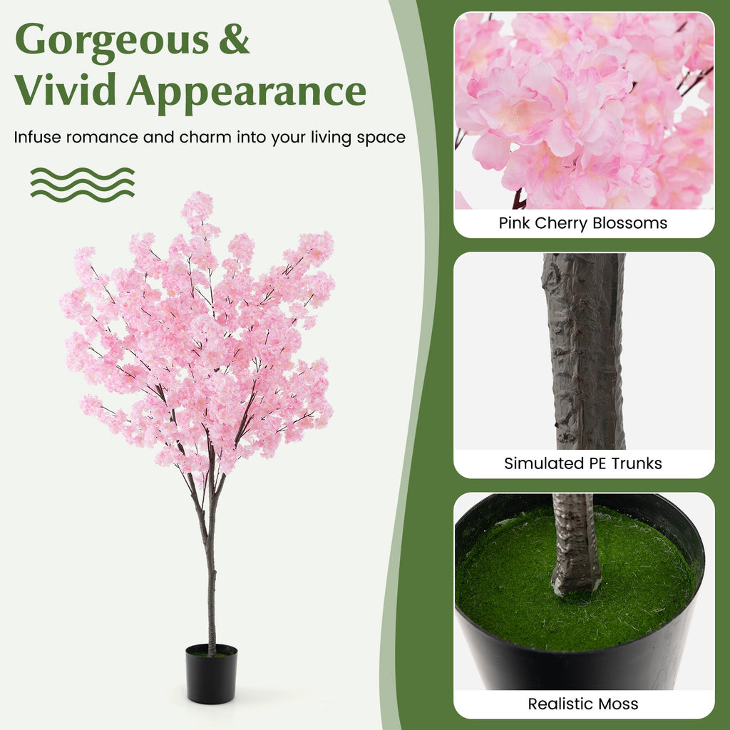 6.5 FT Tall Artificial Cherry Blossom Tree with 900 Pink Flowers